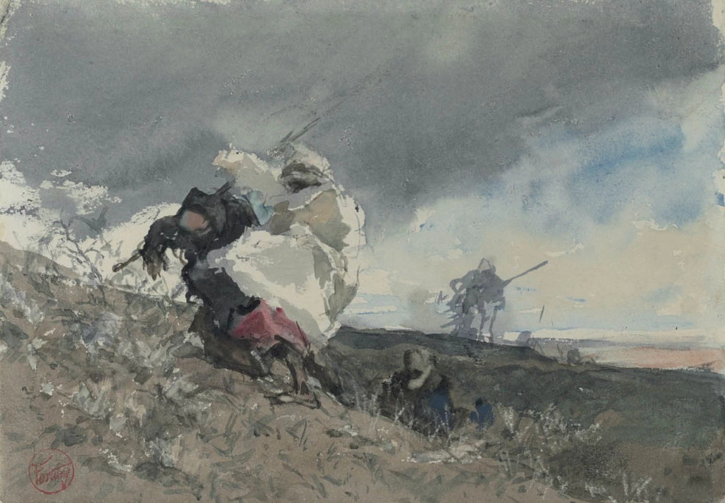 Arabi che camminano nella tempesta - Museo Nazionale di Madrid